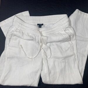 Ann Taylor, size 00 , white linen pants I will say straight fit